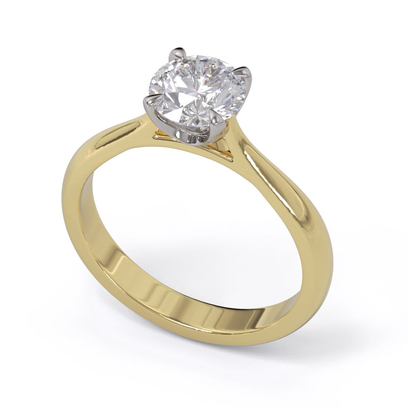 A solitaire ring with a round diamond