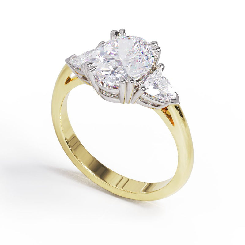 Yellow Gold Three Stone Diamond engagement Ring. Made to order by our master jewellers in our in-house Auckland Workshop