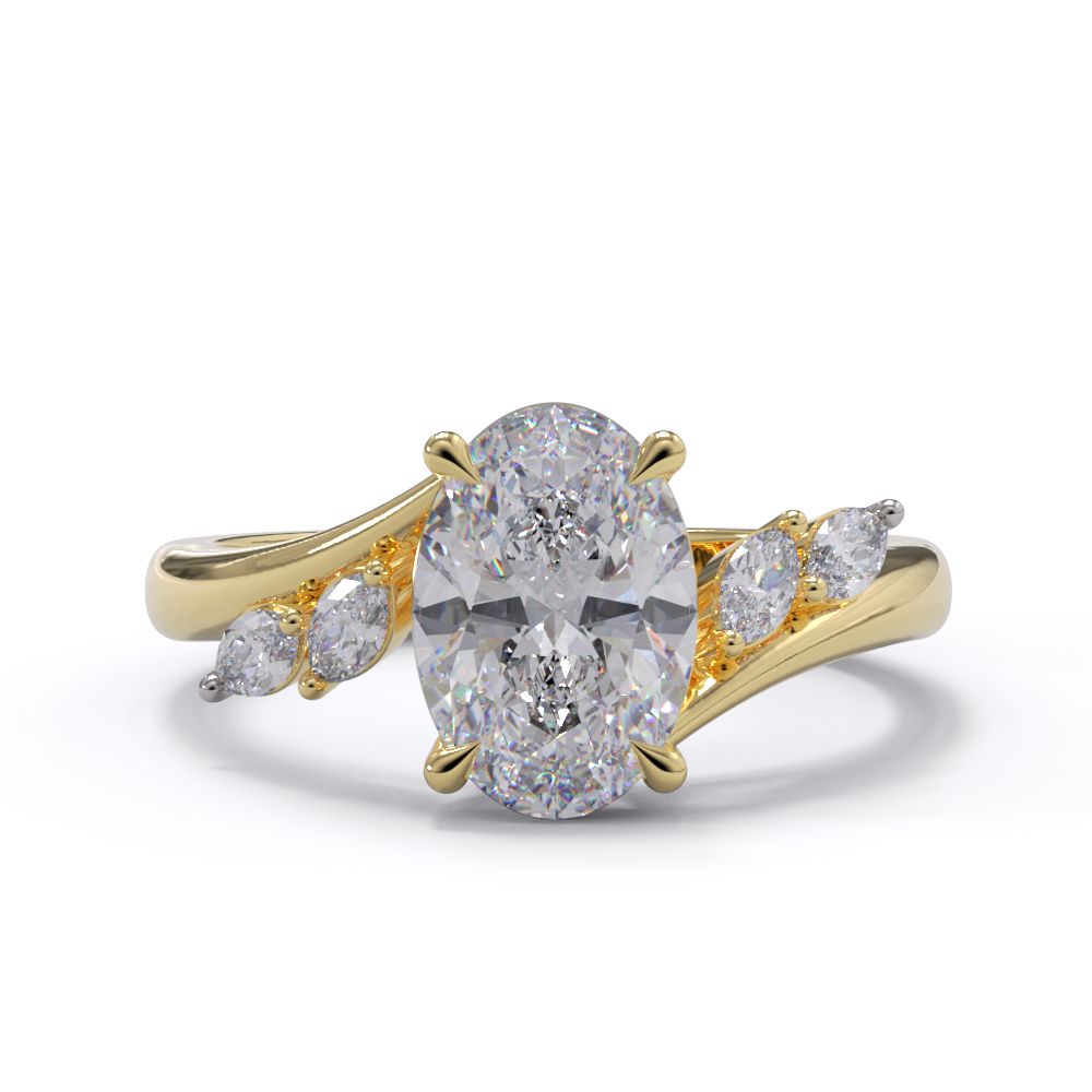 Uniquie CAD Design of oval diamond engagement ring. Made in Auckland New Zealand by Master Jewellers.