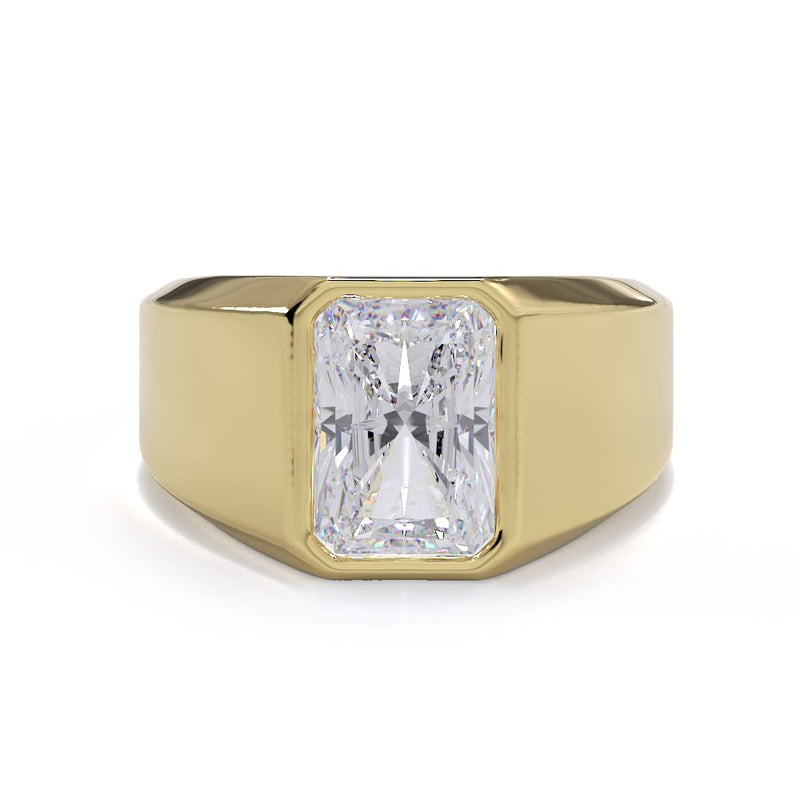 large yellow gold diamond signet ring