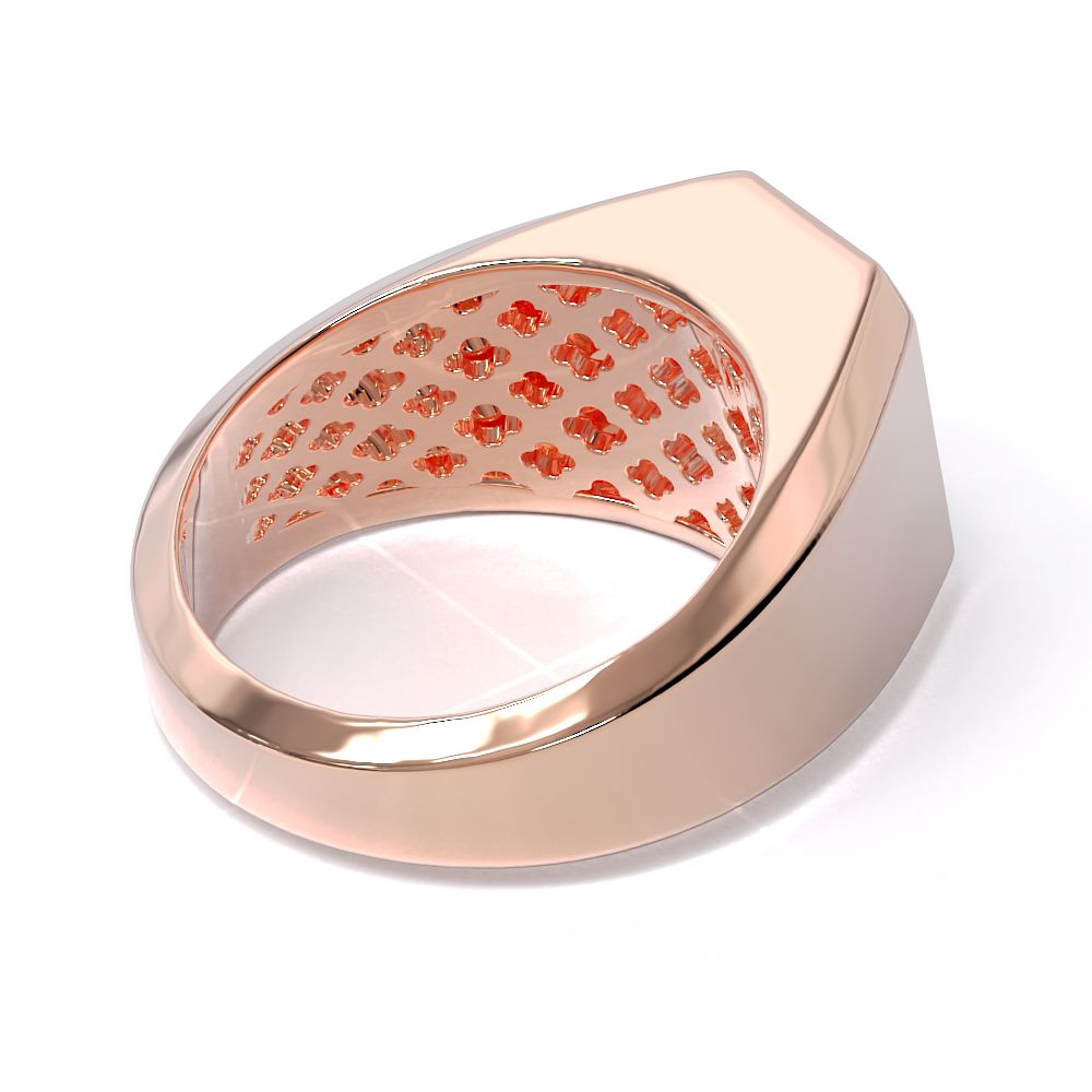 inside angle of signet ring.