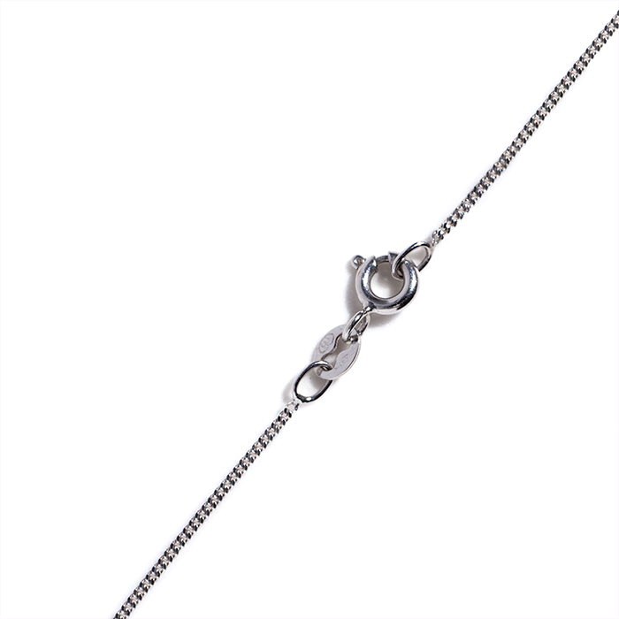 close up of a necklace clasp