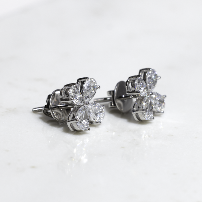 floral diamond studs