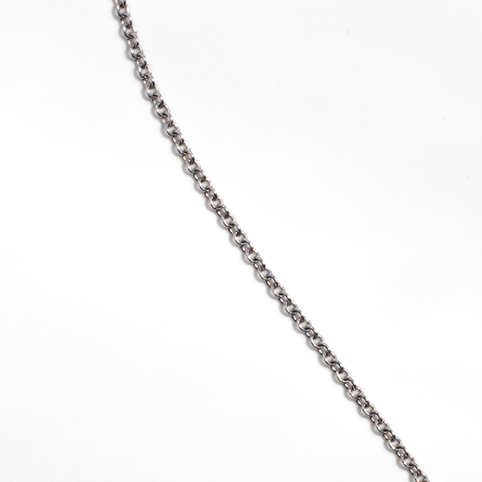 close up of a platinum chain
