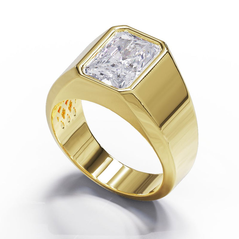 large yellow gold diamond signet ring