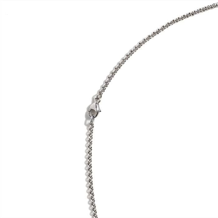 close up of platinum chain clasp