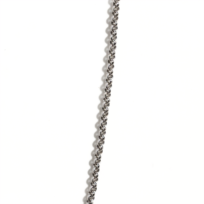 close up on platinum chain