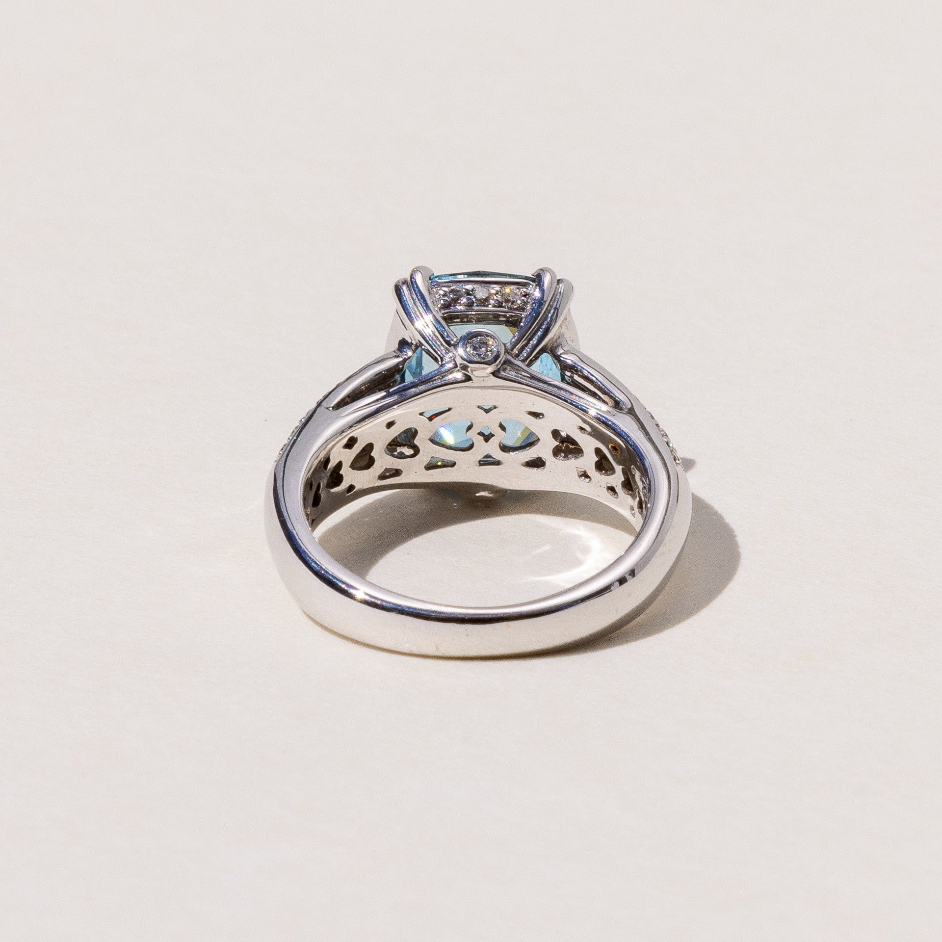 Aquamarine Gemstone Ring Ready to Wear & Bespoke Fine Jewellery with heart mount