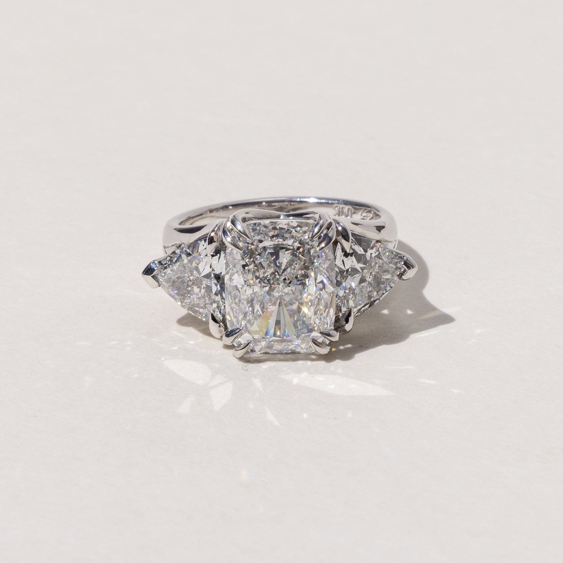 Custom Design 5ct Diamond Engagement Ring in White Gold handcrafted by our Master Jeweller
