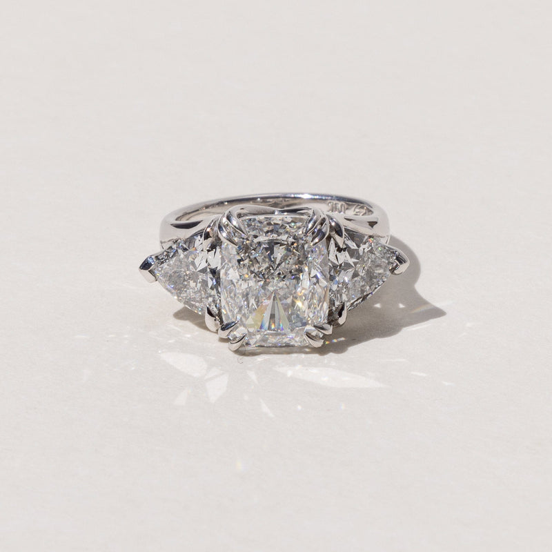 Custom Design 5ct Diamond Engagement Ring in White Gold handcrafted by our Master Jeweller