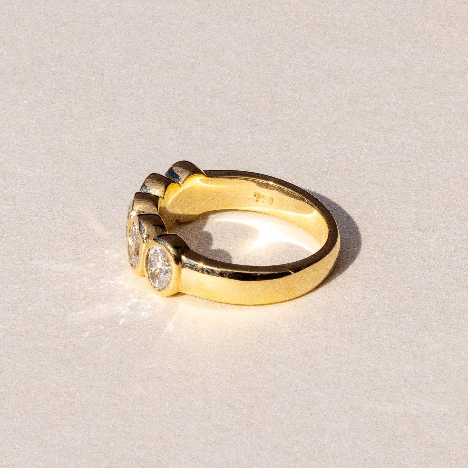 Bespoke 5 stone shiny and sparkly half diamond eternity band
