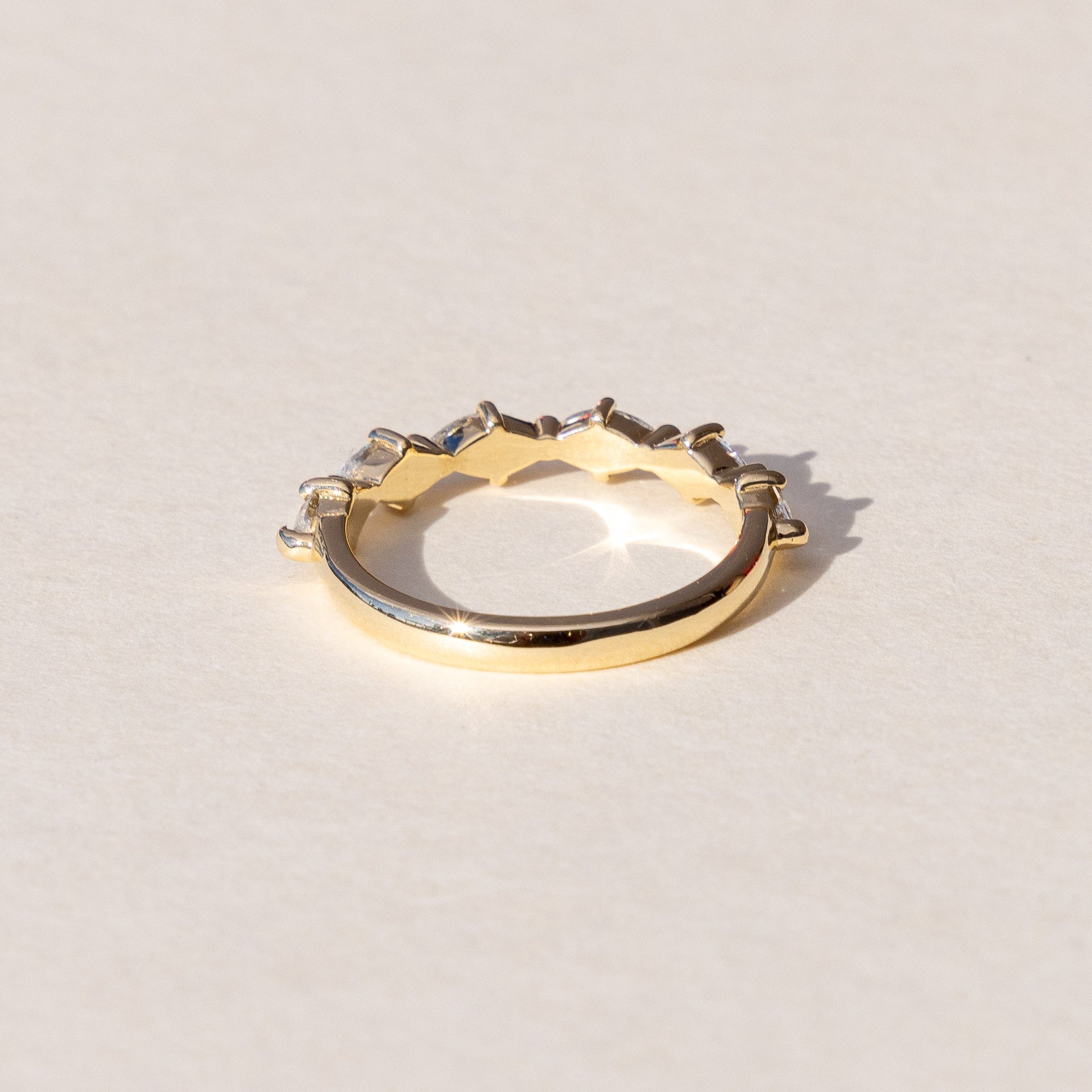 Half Diamond Marquise Eternity Band in 18ct Yellow Gold