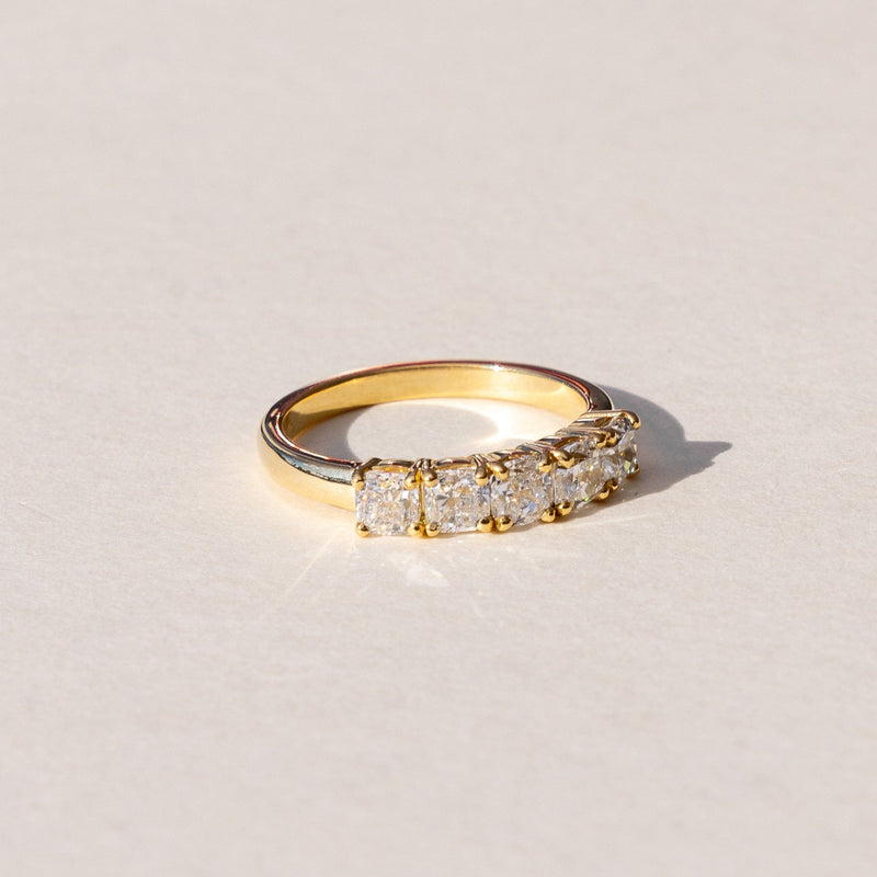 Half Diamond Eternity Band in 18ct Yellow Gold