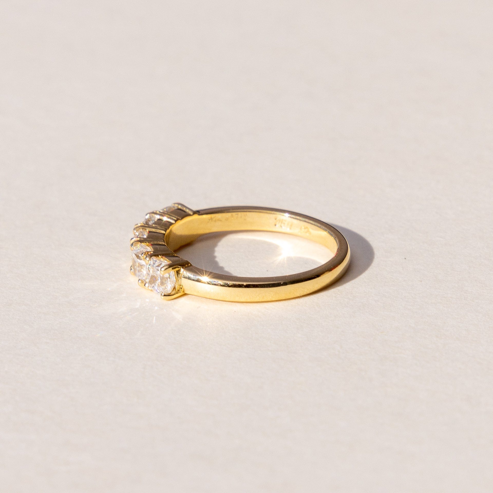 Half Diamond Eternity Band in 18ct Yellow Gold Handmade by our Artisans