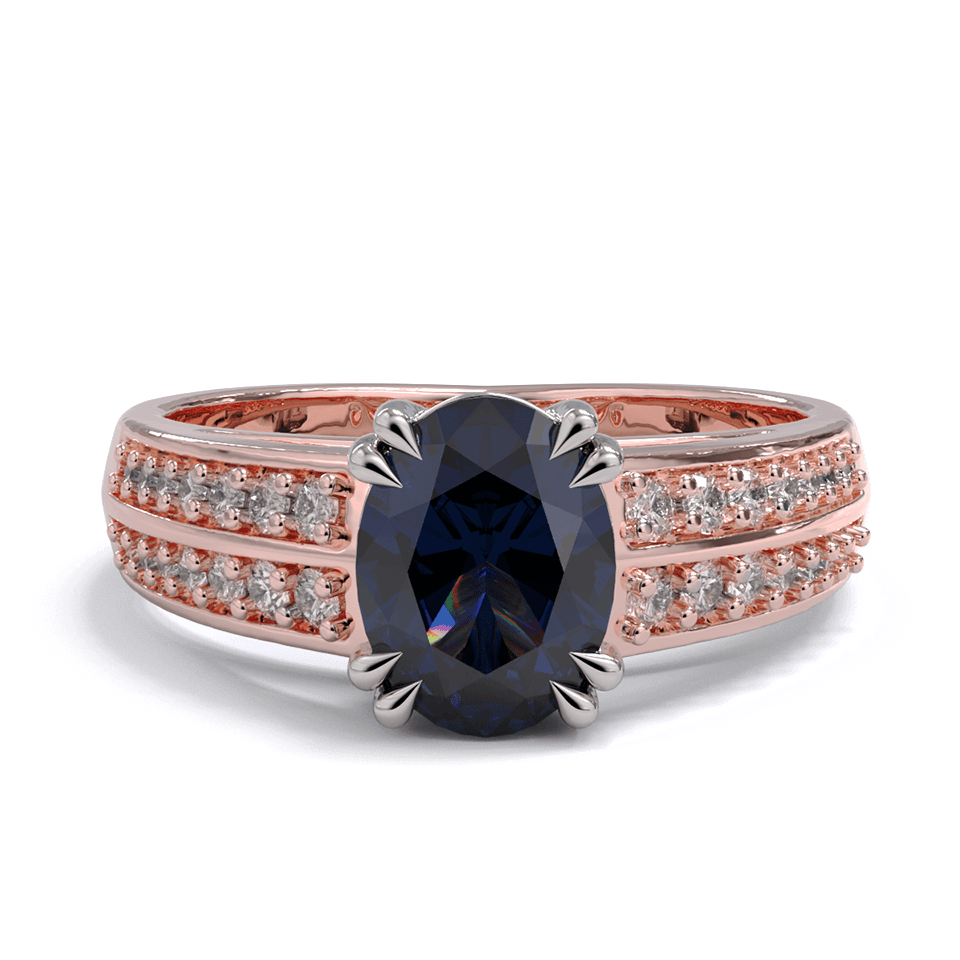 Rafaella Sapphire and Diamond Engagement Ring