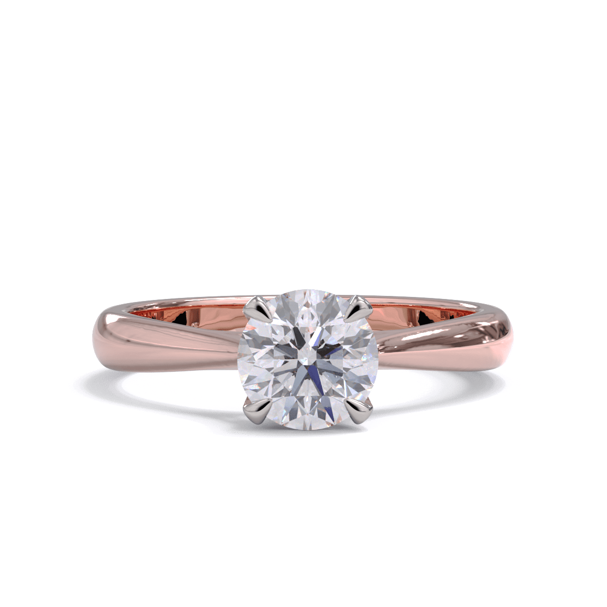 A solitaire ring with a round diamond