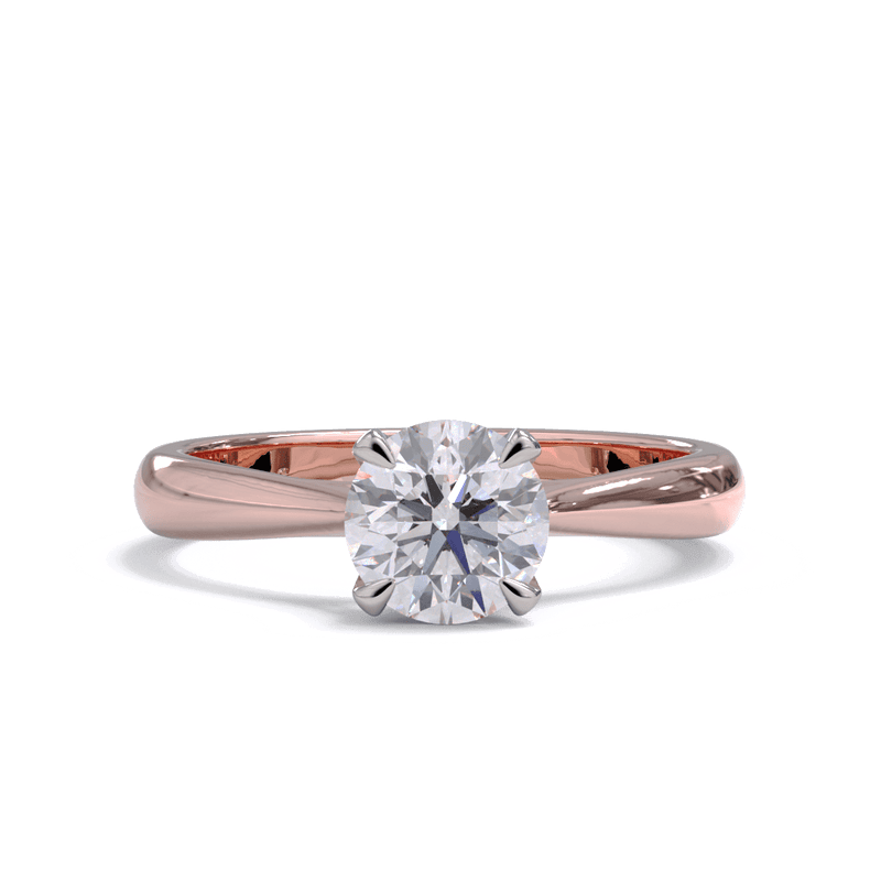 A solitaire ring with a round diamond