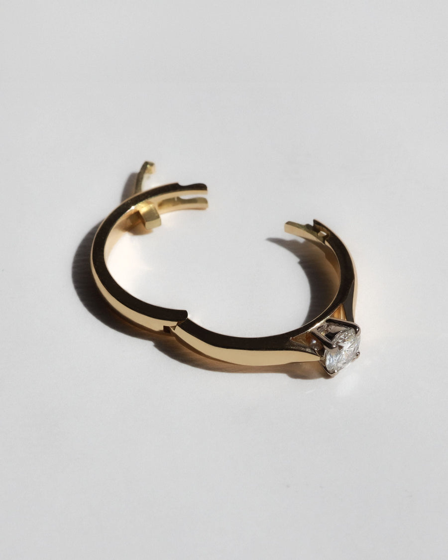 Resized hinge diamond ring on white background 