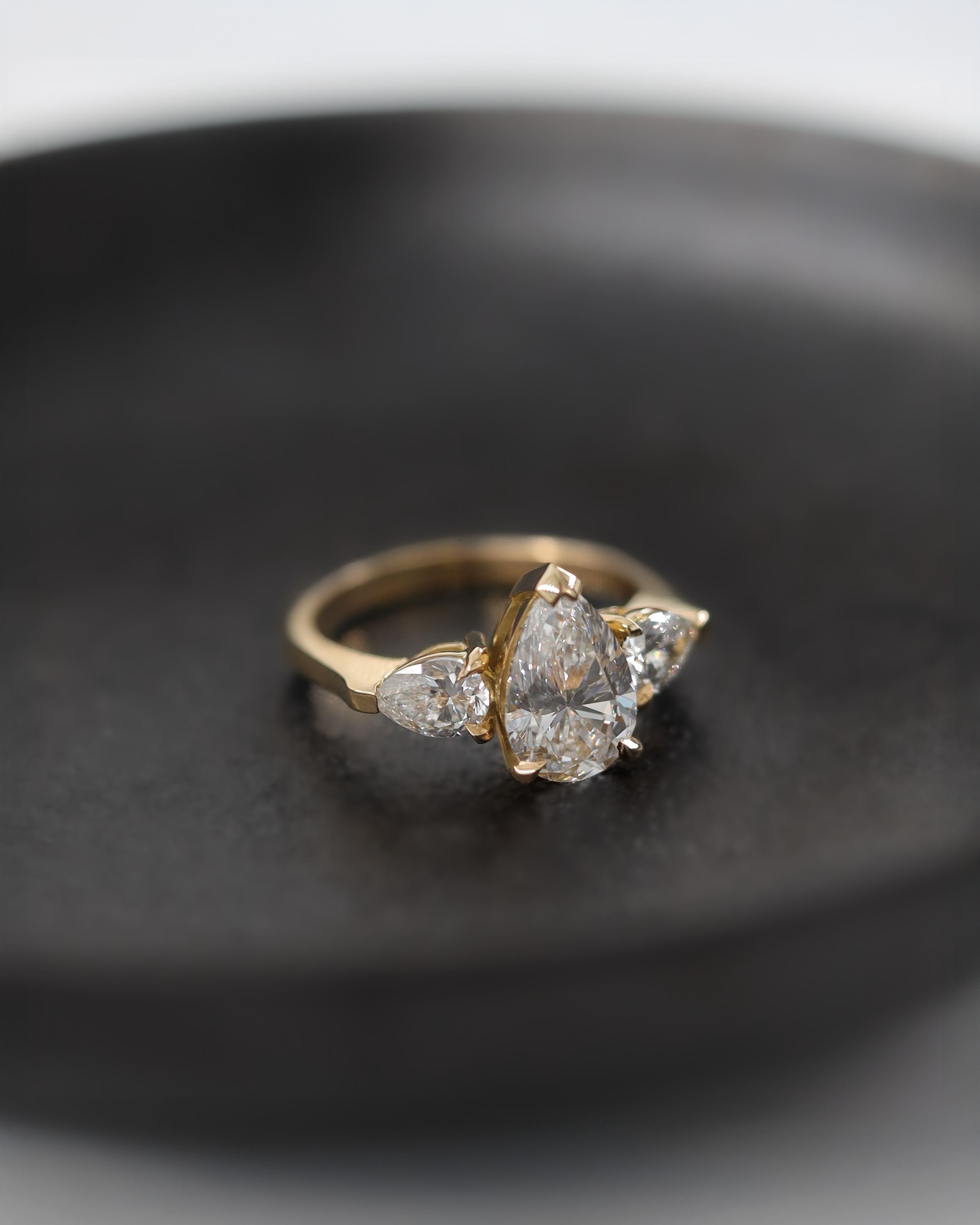 Three Stone diamond engagement ring. Made in Auckland, New Zealand by award-winning team 