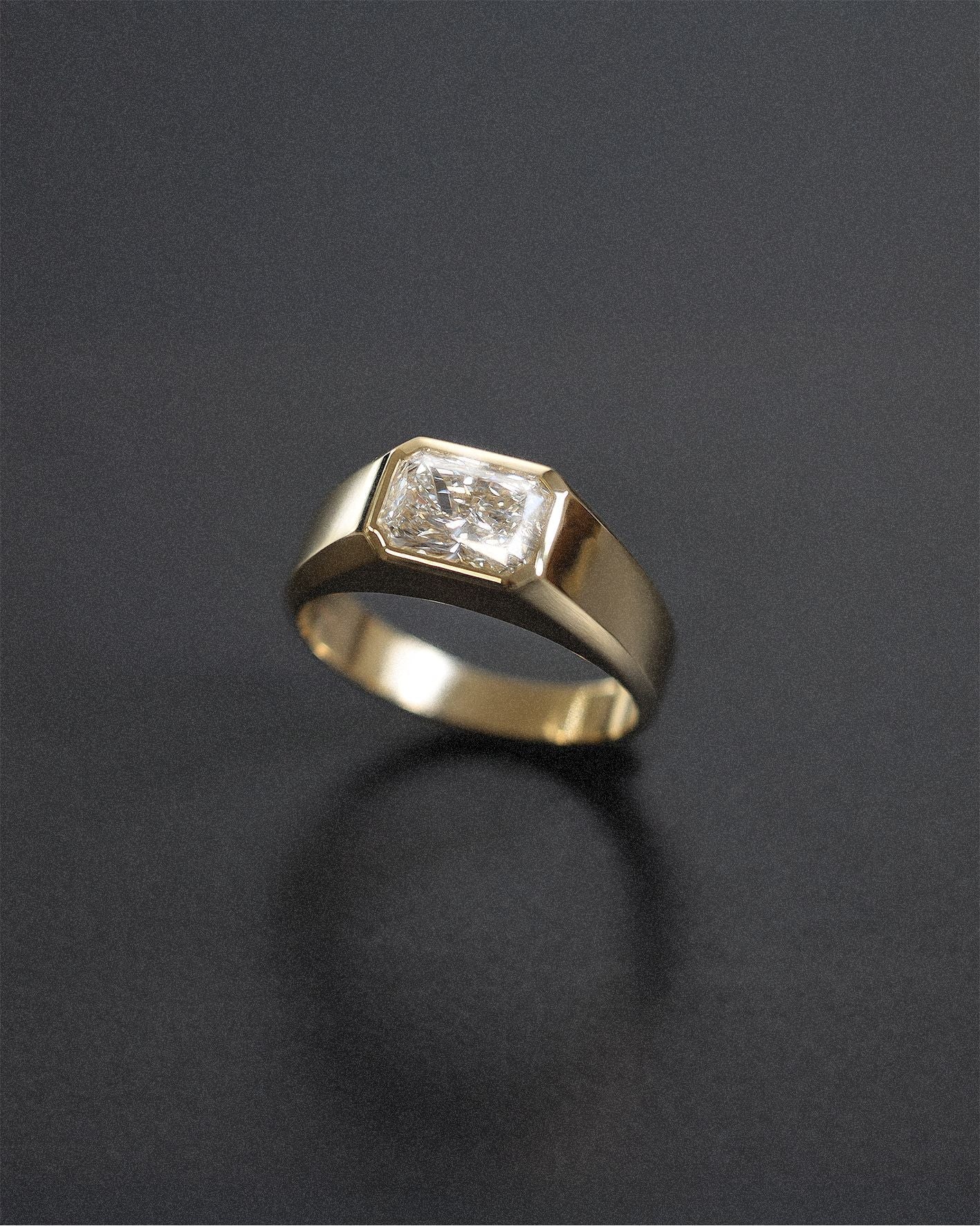 Diamond Signet Ring. Handmade by award-winning team in Auckland, New Zealand. 