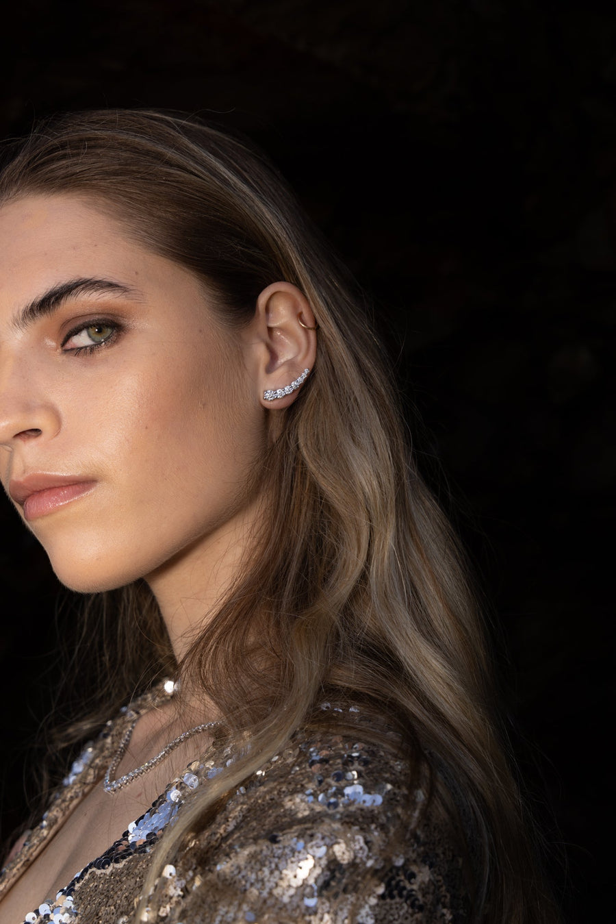 Custom made Diamond climber earrings