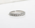 Platinum wedding band with 3 rows of pavé diamonds 