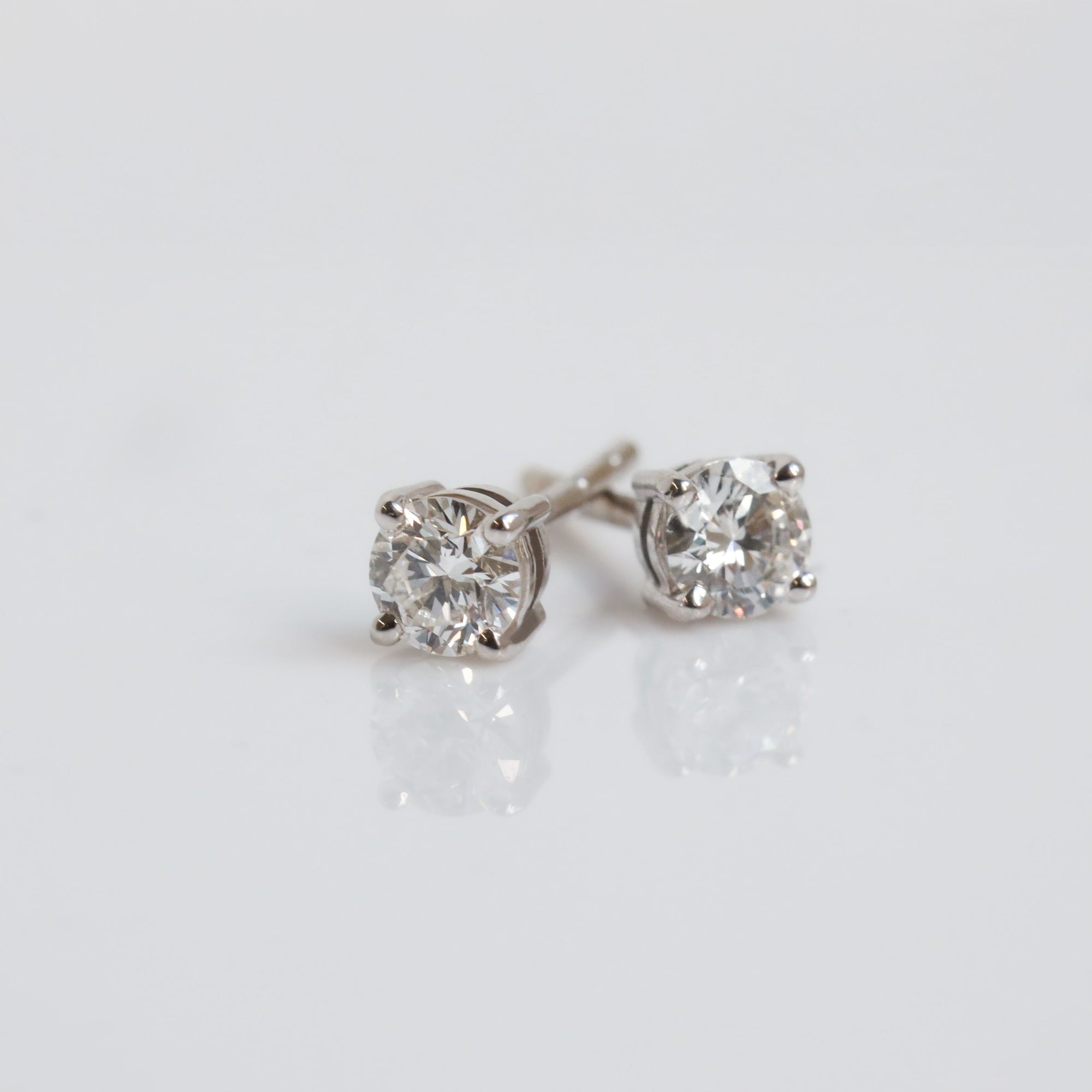 2 TCW Ivy Diamond Stud Earrings White Gold
