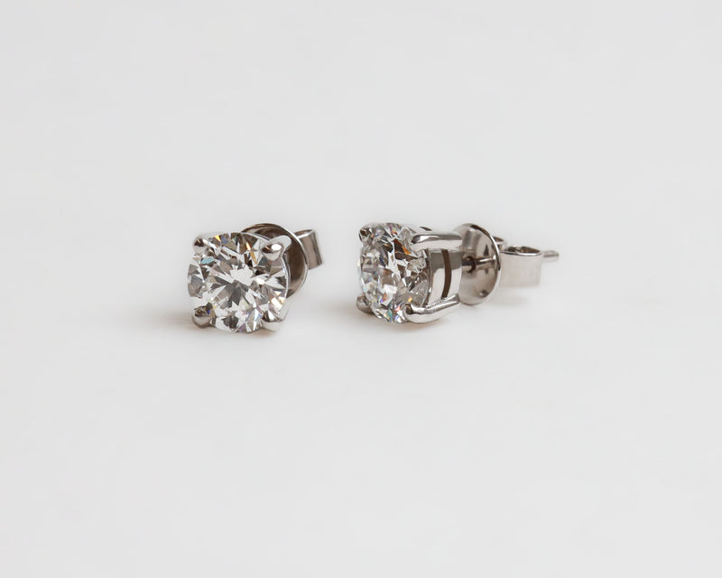 2 TCW Ivy Diamond Stud Earrings White Gold