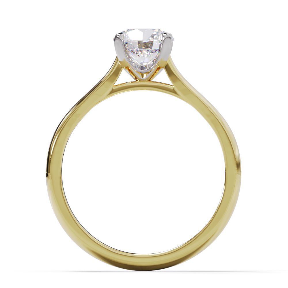 yellow gold diamond engagement ring with platinum setting. made in Auckland, New Zealand. 