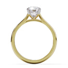 yellow gold diamond engagement ring with platinum setting. made in Auckland, New Zealand. 