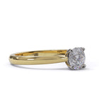 yellow gold engagment ring with platinum setting, handcrafted in-house in Auckland, New Zealand. 
