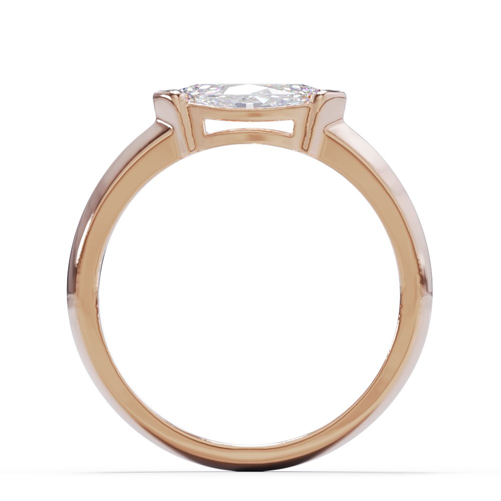 Handmade Rose Gold marquise east west ring. Made to order and made in-house by our master jeweller and master diamond setter.