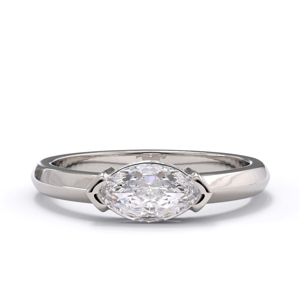 platinum or white gold marquise diamond ring. 
