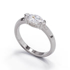 Diamond Bezel set ring in platinum or white gold. made to order and made in-house by our master jewellers and master diamond setter