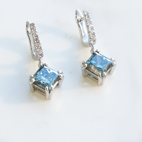 Mina Princess Cut Diamond Drop Earrings