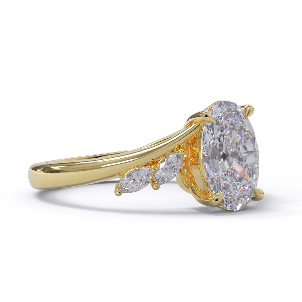 Yellow gold diamond engagement ring CAD design. Made in Auckland, Ne Zealand by award winning team.
