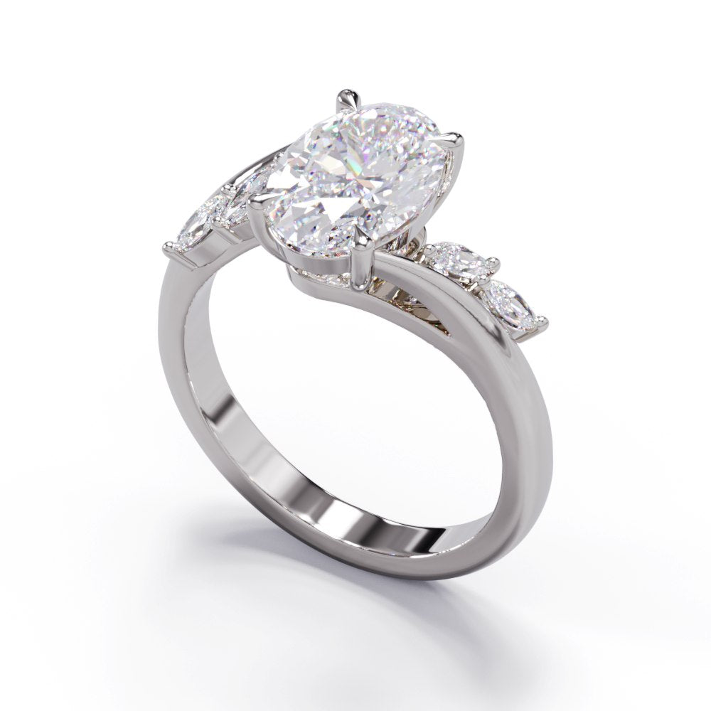 CAD Design of oval diamond engagement ring made in Auckland, New Zealand.