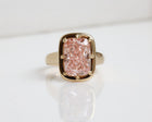 Pink Diamond Ring in 18k yellow gold. Handmade in Auckland, New Zealand. 
