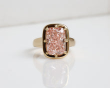 Pink Diamond Ring in 18k yellow gold. Handmade in Auckland, New Zealand. 