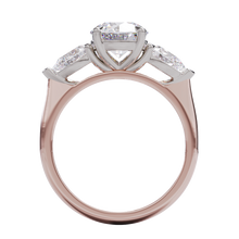 Three Stone Diamond Ring in Rose Gold