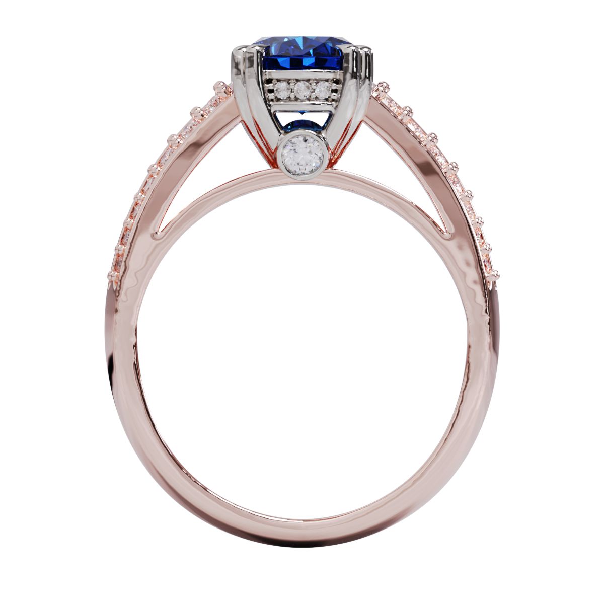 Rafaella Sapphire and Diamond Engagement Ring