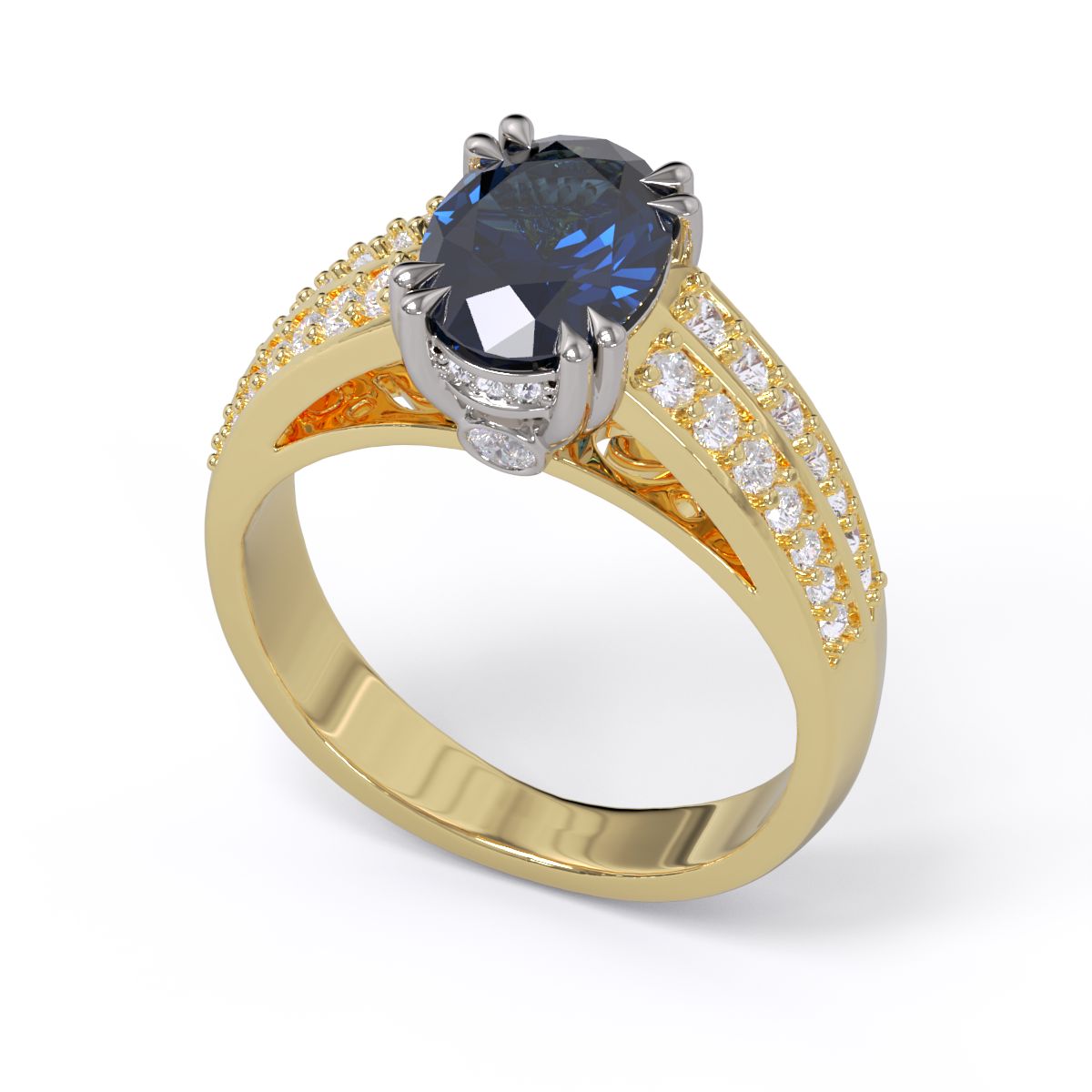 Rafaella Sapphire and Diamond Engagement Ring