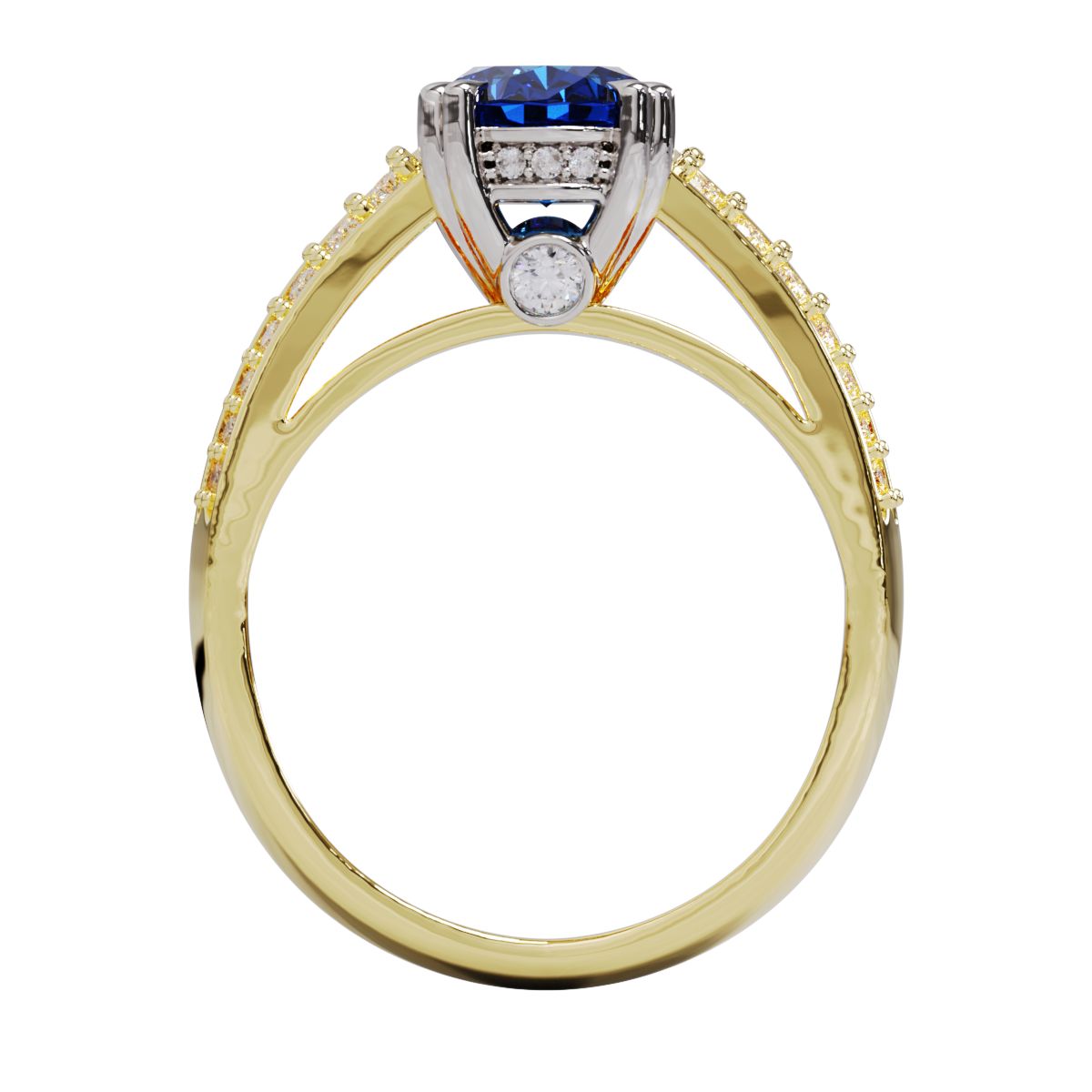 Rafaella Sapphire and Diamond Engagement Ring