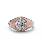 rose gold diamond signet ring. CAD design 