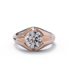 rose gold diamond signet ring. CAD design 