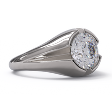 CAD design of platinum or white gold diamond signet rign. 