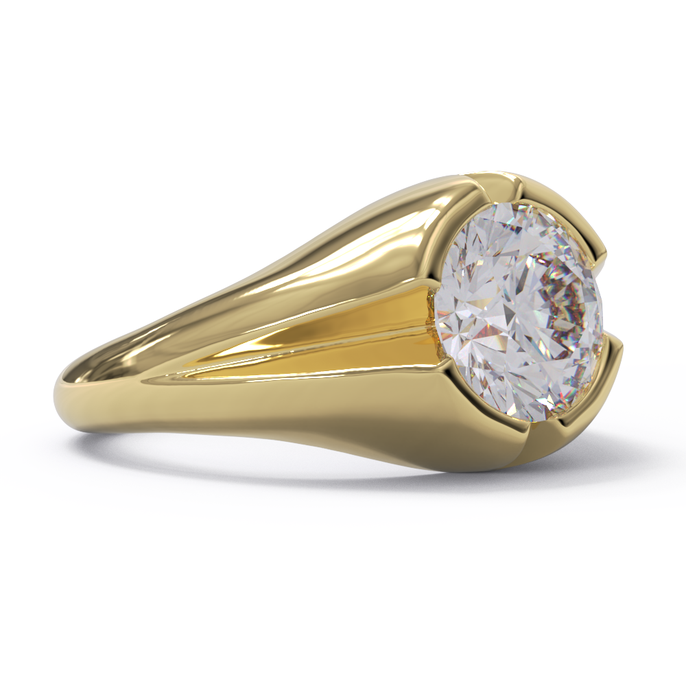 CAD design of yellow gold diamond signet ring 
