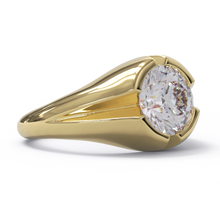 CAD design of yellow gold diamond signet ring 