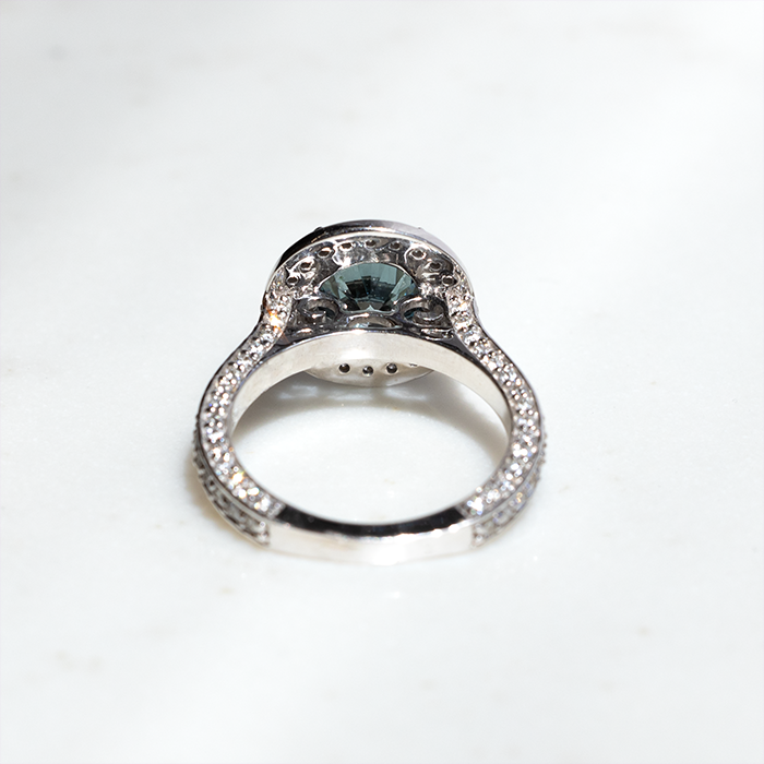 Penelope Blue Diamond Halo Ring