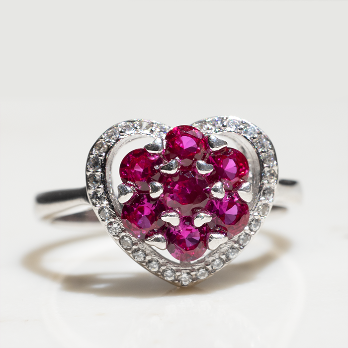 Esme Ruby and Diamond Love Ring